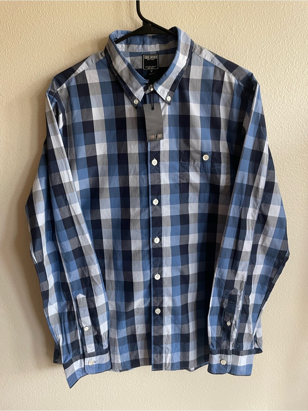 Todd Snyder Men's Blue Multi-Check Button-Down Shirt - Picture 5 of 16